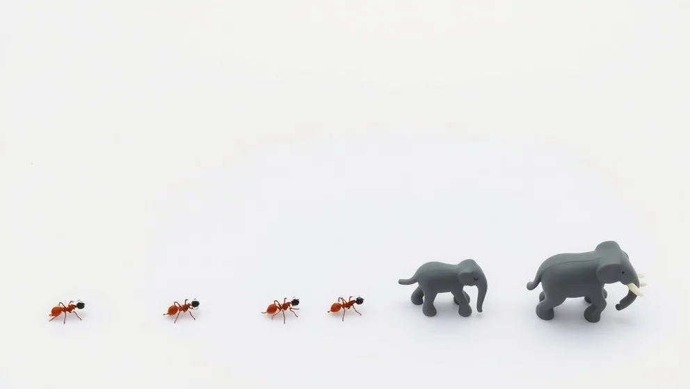Fem myror är fler än fyra elefanter