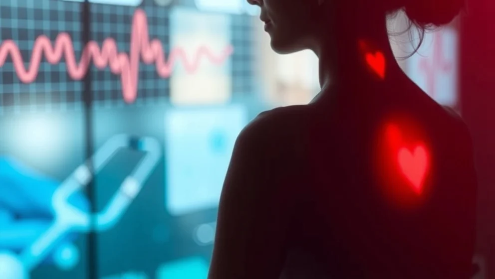 Ont i bröstet vänster sida hos kvinnor