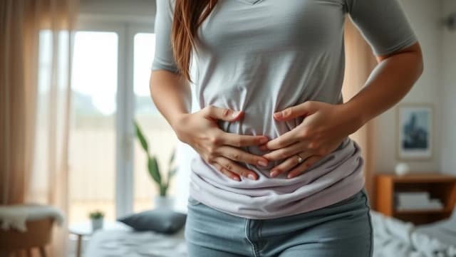Ont i nedre delen av magen hos kvinnor
