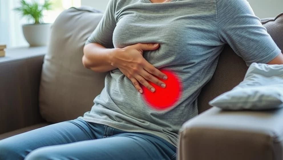 Ont i vänster sida av magen långt ner